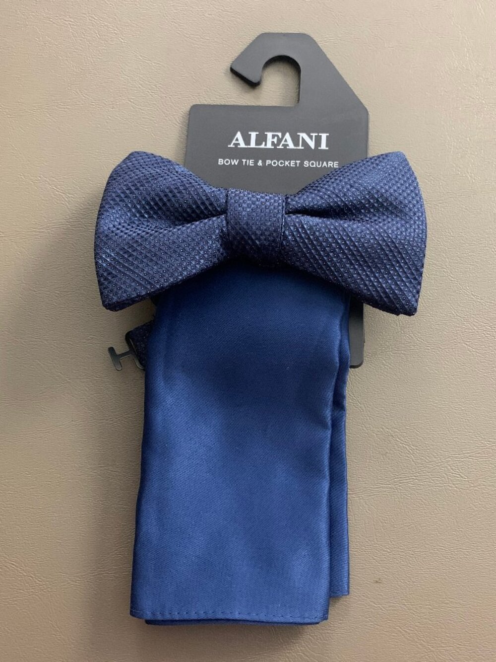 Alfani Men's 2-Piece Melville Plaid Bow Tie and Solid Pocket Square Set, Blue